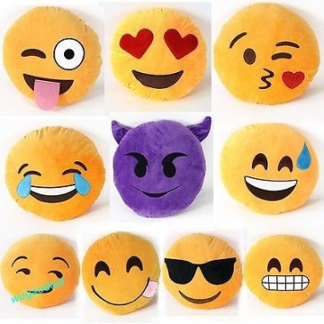 Personalizado almofadas de cadeira ao ar livre almofadas de emoji de pelúcia